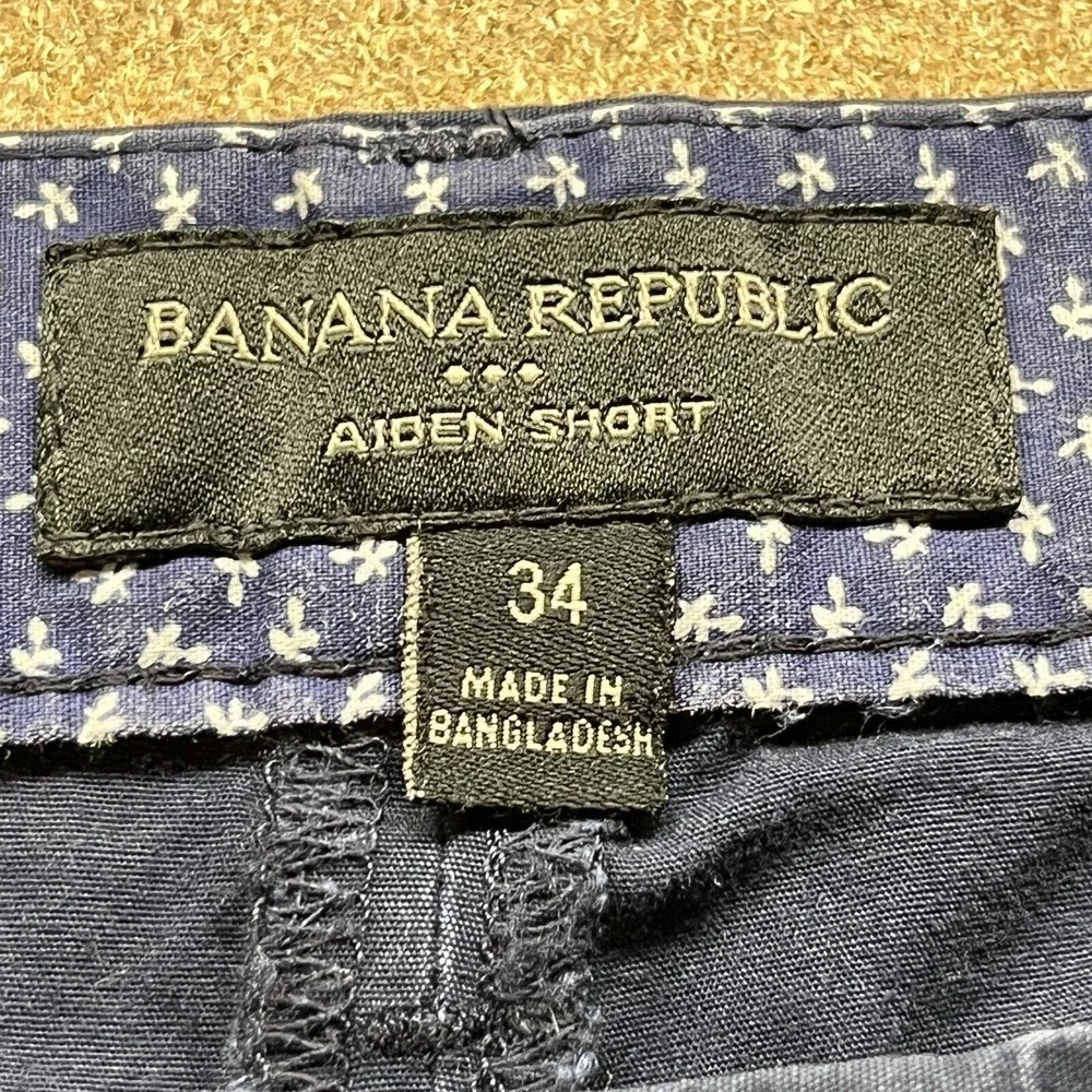 Banana Republic Shorts Mens 34 Aiden Chino‎ Straight Fit Preppy Classic Coastal